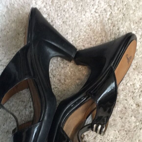 Vintage Black Patent Heels 9M - Picture 5 of 11
